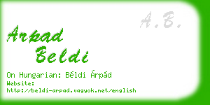 arpad beldi business card