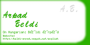 arpad beldi business card